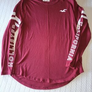 Hollister Maroon Long Sleeve Shirt